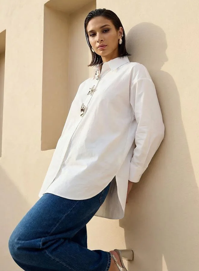 تواكستريمز 2Xtremz Cotton Shirt with Embellished Detail